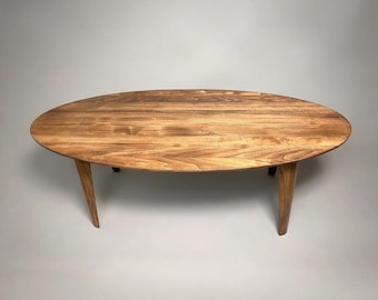 Wooden Tables Handcrafted Oval Wooden Coffee Table for Your Stylish Living Room Oval Coffee End Mid Century Modern Housewarming Gift