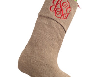 Personalized Burlap Stocking