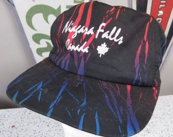 Rad "Niagra Falls Canada" Super 90's Hat Neon All Over Design Snapback Cap