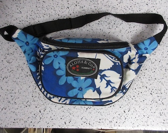 True Vintage 1990's Fanny Pack "ALOHA & CO. HAWAII" Original Top Sports Bum Bag Multi Pocket Vtg with Zippers and Click Strap!