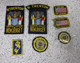 True Vintage North Trenton NJ Legion Patch Lot Vintage 1980's Sew On Patch Embroidered for Snapback Hats, Vests, Jackets, Etc.