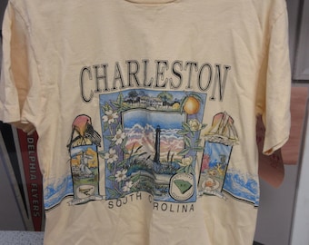 Vintage Charleston South Carolina Tee, 90s Travel Shirt, Single Stitch