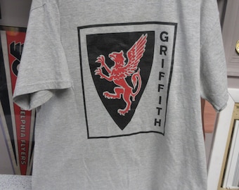 Vintage 1990's 2000's Griffith Racing Indy Car Gray Short Sleeve Graphic Tee Large Unisex