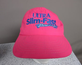 Vintage 90s Ultra Slim Fast Racing Cap - Hot Pink Adjustable Hat