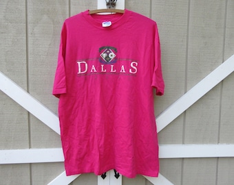 Vintage Pink Dallas Texas Tee, XL Single Stitch USA Made
