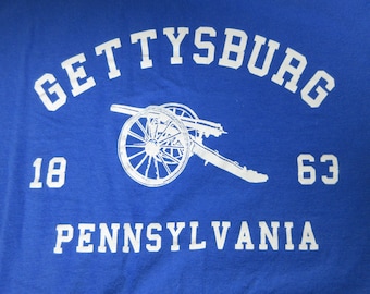 Vintage 90s Gettysburg PA Tee, Civil War Graphic, Small