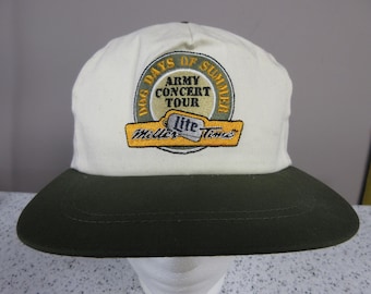 Vintage Miller Beer "Dog Days of Summer Army Concert Tour" Strapback Hat 1990s Mint Cap MILLER TIME! Made in USA!