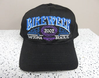Vintage 2002 Bikeweek Daytona Beach Florida Snapback Harley Motorcycle Custom Bike Snapback Hat / Cap