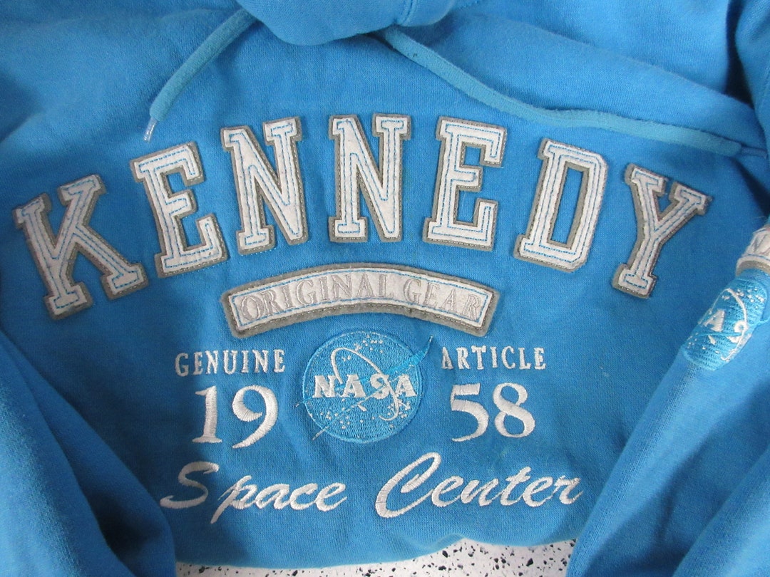 Vintage NASA Kennedy Space Center 1959 Early 2000's Blue Hooded ...