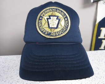 True Vintage 1990s "Pennsylvania Sheriffs Association" Snapback Cops Police Hat Retro Foam Mesh Cap Ships Free in USA