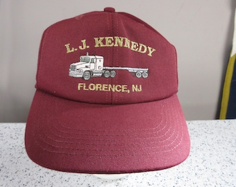True Vintage "L.J. Kennedy Florence NJ" Hat Trucking Flatbed New Jersey Cap K Products Strapback