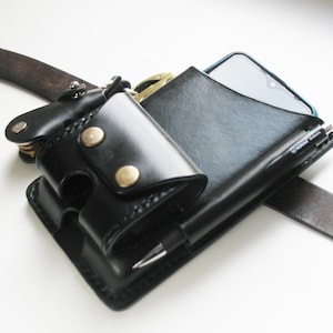 Ledertasche nach Maß Holster für Ihr Handy Handytasche und Kopfhörer Leder Gürteltasche Gürteltasche IPhone 12 13 Samsung Halter IPhone bestellen