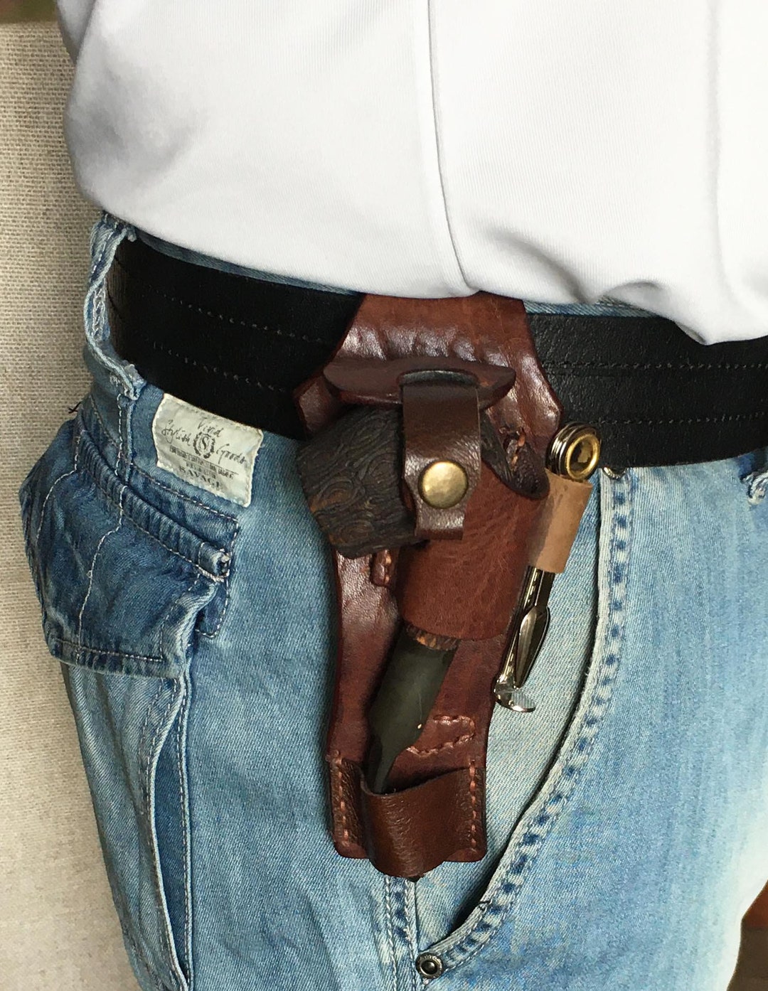 Universal Pipe Belt Holster Leather Smoking Pipe Belt Holder Leather