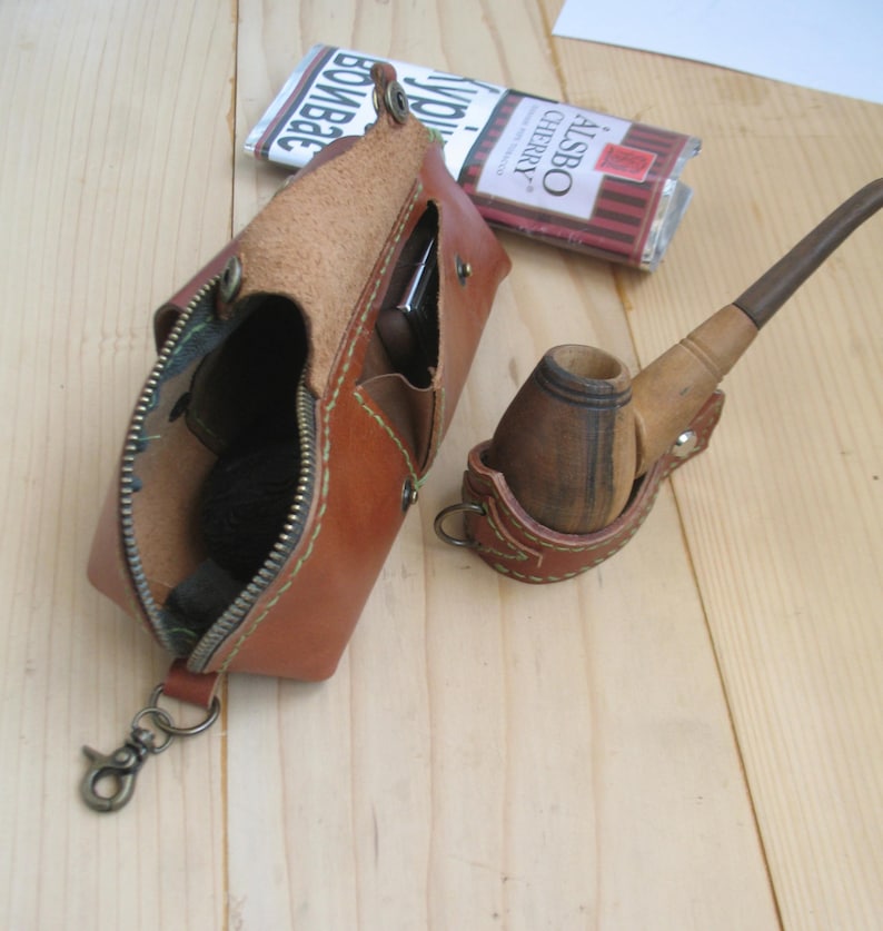 Leather Pipe Case Leather Pipe Pouch Pipe Holder Tobacco Bag Etsy