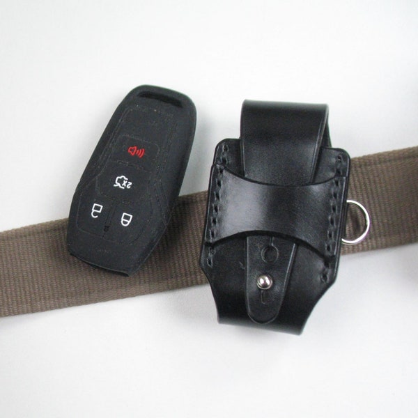 Leather smart car key holder Сustom car key holster smart car key fob cover Minimalist style Smart car key fob keyless card casebelt  case