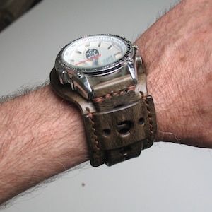 Leather Brutal Watch Strap Leather Watch Cuff Watch Bracelet for Men Brutal Watch Bracelet Brutal Watchband Watch Strap Wristband Watch Etsy