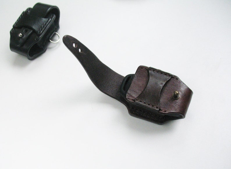 Сustom leather belt car key holster Leather smart car key case smart car key fob cover Minimalist style Leather smart car key holder image 4