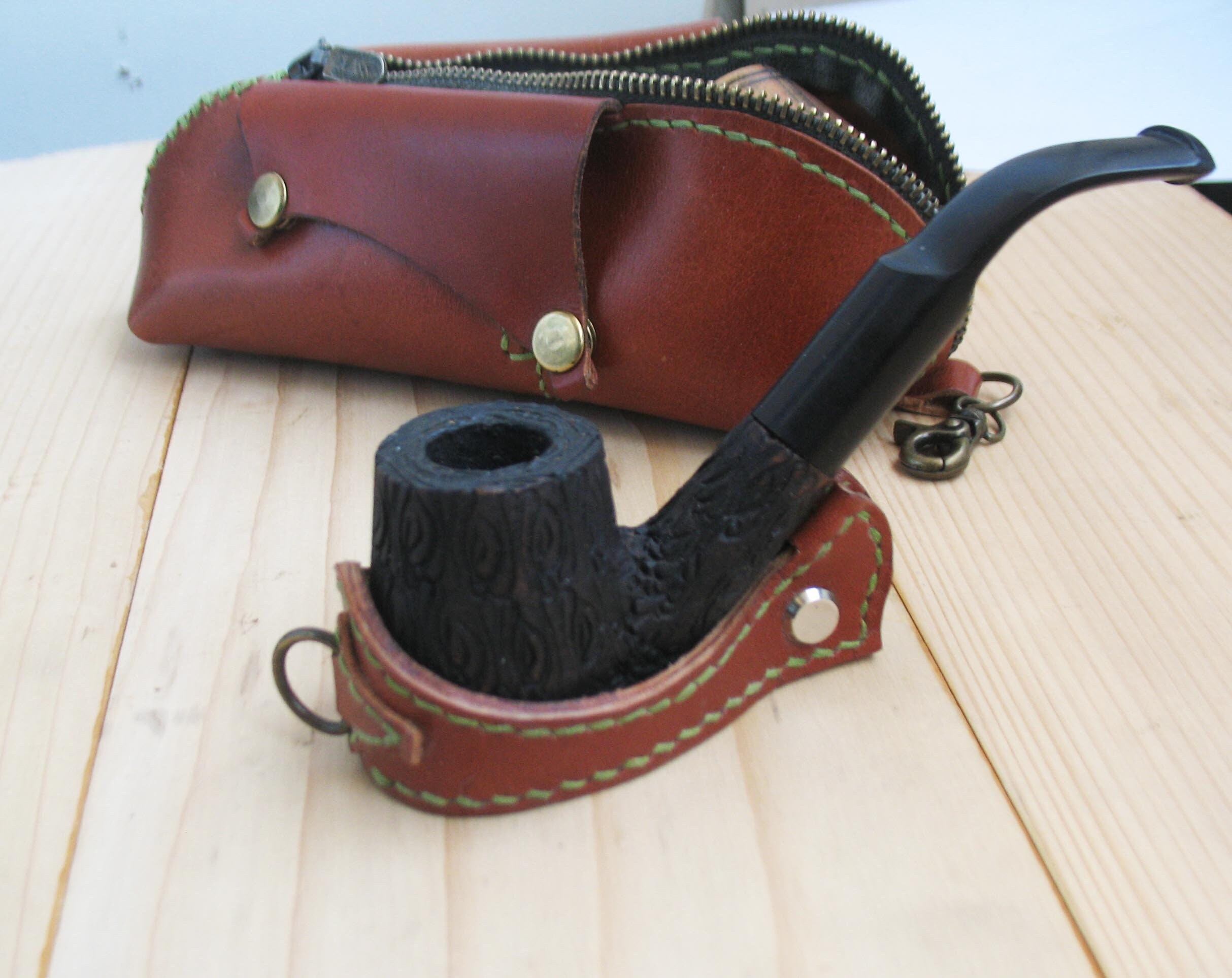 Leather Pipe Case Leather Pipe Pouch Pipe Holder Tobacco Bag Etsy