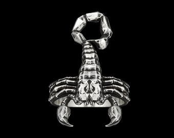 SCORPION RING- Sterling Silver Scorpio Zodiac Sign Jewelry- Unisex Statement Ring- Animal Lover Gift- Men's Ring- Women's ring- Vvilk