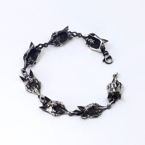 WOLF BRACELET Sterling Silver Chain and Link Animal Bracelet Unisex Bracelet image 7