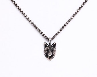 SMALL FOX PENDANT- Fox Necklace- Sterling Silver- VvILK