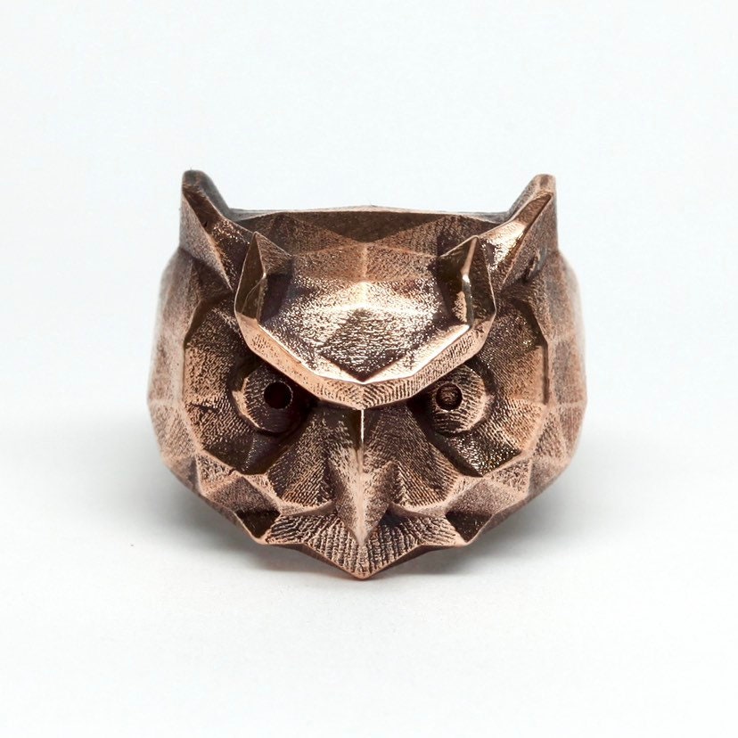 OWL RING- Sterling Silver Great Horned Owl Ring- VvILK