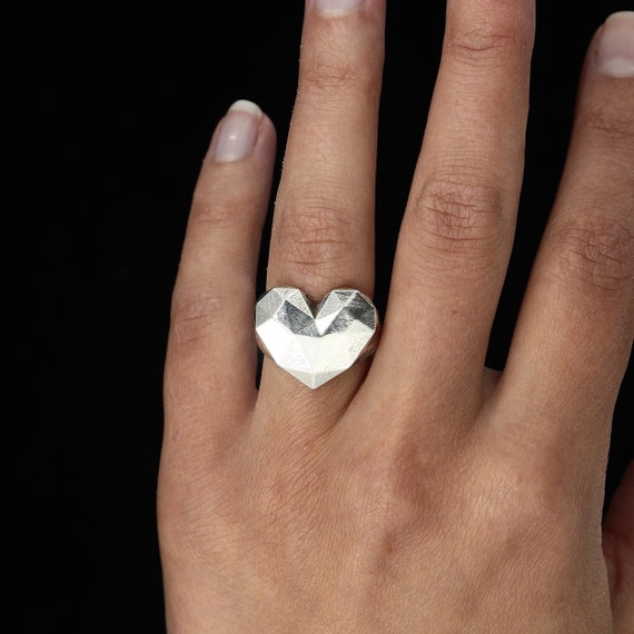 Statement Heart Signet Ring