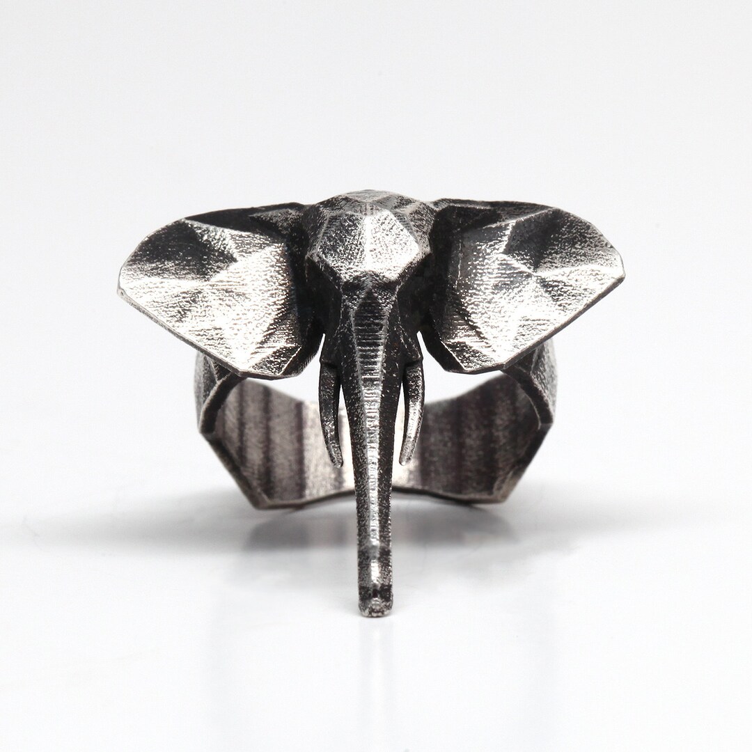 ELEPHANT RING- Sterling Silver Geometric Ring- Statement Ring-origami ...