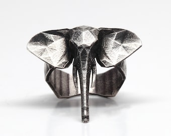 ELEPHANT RING- Sterling Silver Geometric Ring- Statement Ring-Origami Ring- VvILK