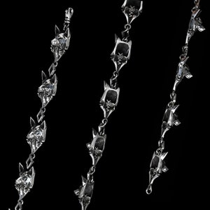 WOLF BRACELET Sterling Silver Chain and Link Animal Bracelet Unisex Bracelet image 2