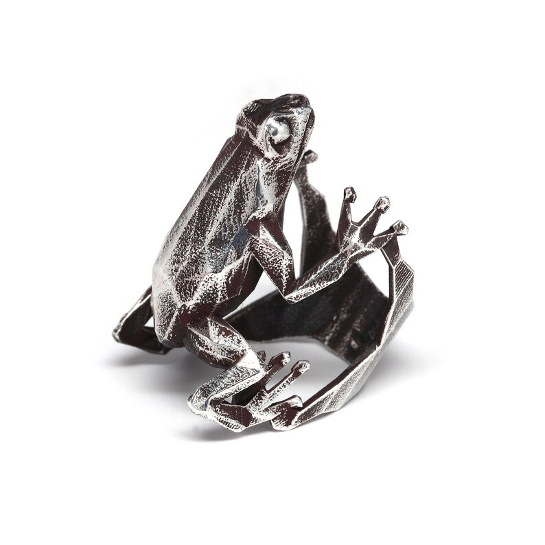 TREE FROG Ring Sterling Silver Vvilk Etsy