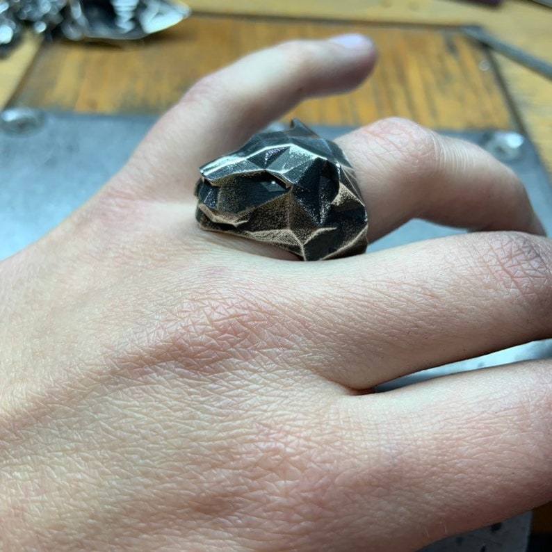 BLACK PANTHER RING Sterling Silver VvILK Etsy