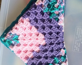 New Born Baby, Cotton Crochet Handmade Blanket, Crochet Throw, Super Soft Blanket, Nursery Blanket, Stroller Throw, Pink  Cotton Baby Gift,