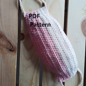 Crochet Mask, Crochet Mask Pattern, PDF Pattern, Mask Pattern with Filter Pocket, Crochet PDF Mask Pattern image 1