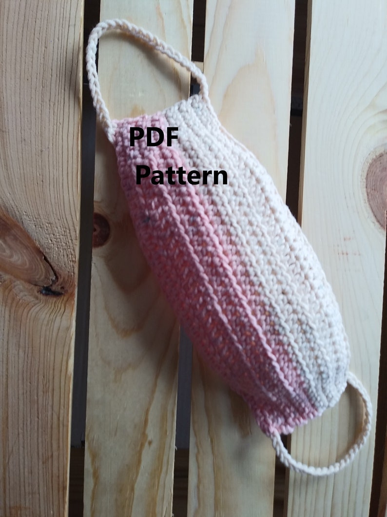 Crochet Mask, Crochet Mask Pattern, PDF Pattern, Mask Pattern with Filter Pocket, Crochet PDF Mask Pattern image 1