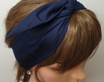 Ice Blue Crushed Velvet Wire Headband