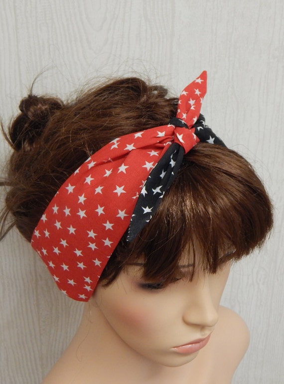 Hand made Multicoloured Spotty Print Polycotton Head Band Hair Wrap Scarf