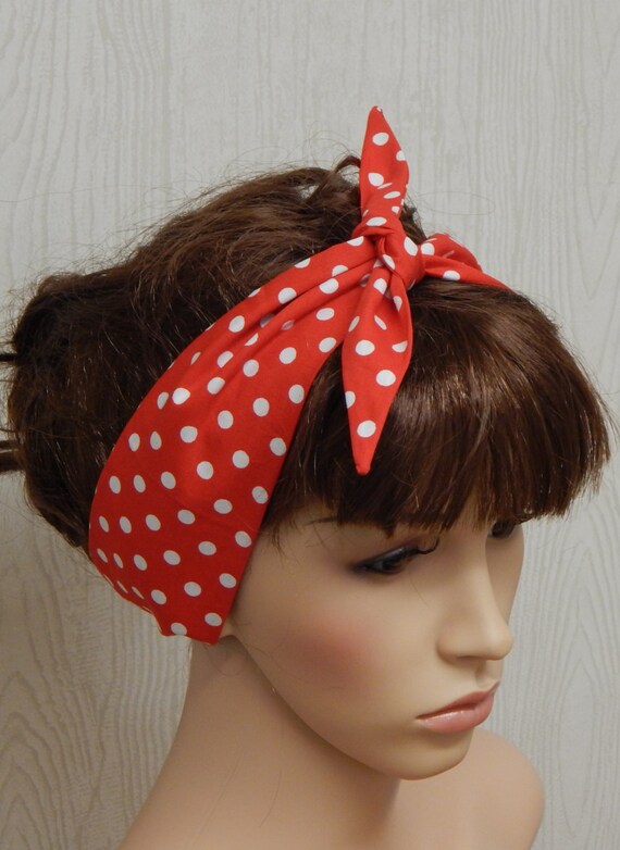 Rockabilly Pin Up Cotton Self Tie Headband 1950 S Tie Up Etsy