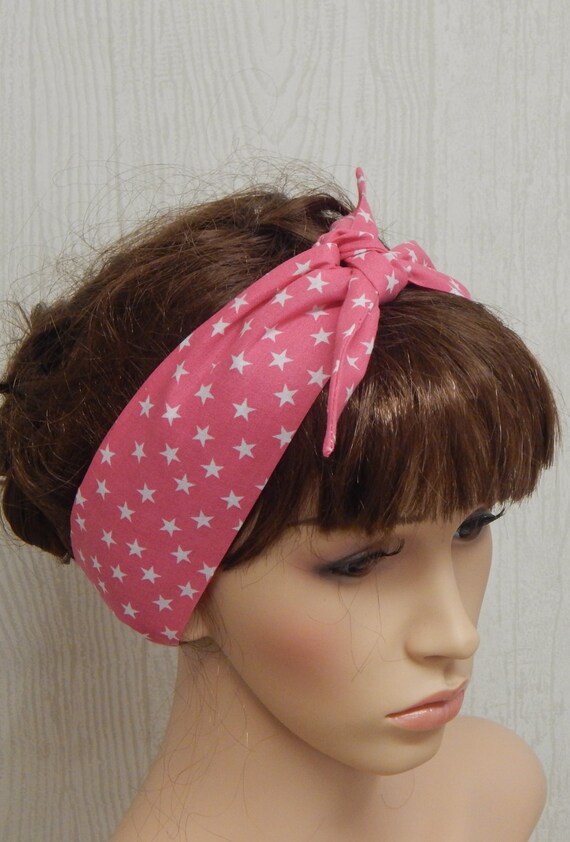 Retro Self Tie Headband Rockabilly Hair Scarf Pin Up Bandana Etsy