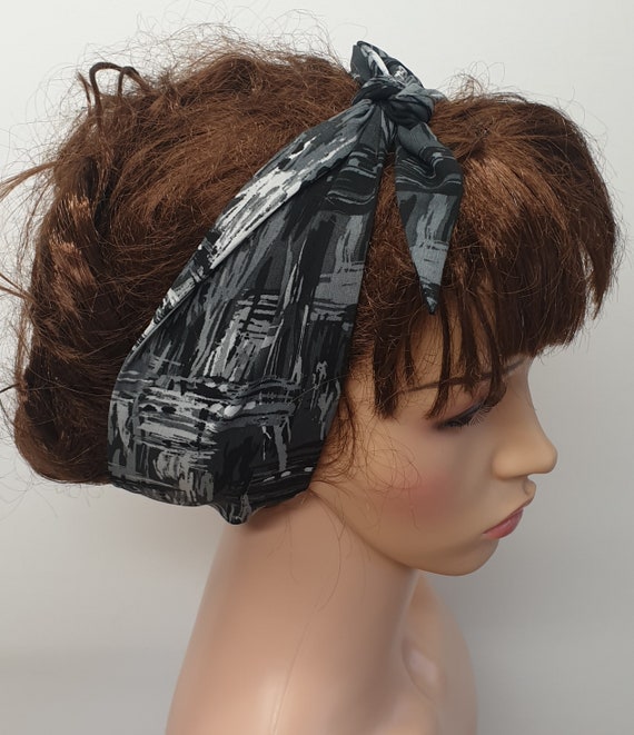 Women Self Tie Headband Tie Up Hair Scarf Retro Head Wrap Etsy