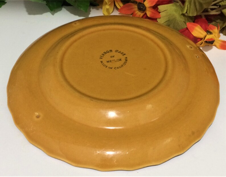 Vintage Metlox Pottery Vernon Ware San Fernando Gold Salad Etsy