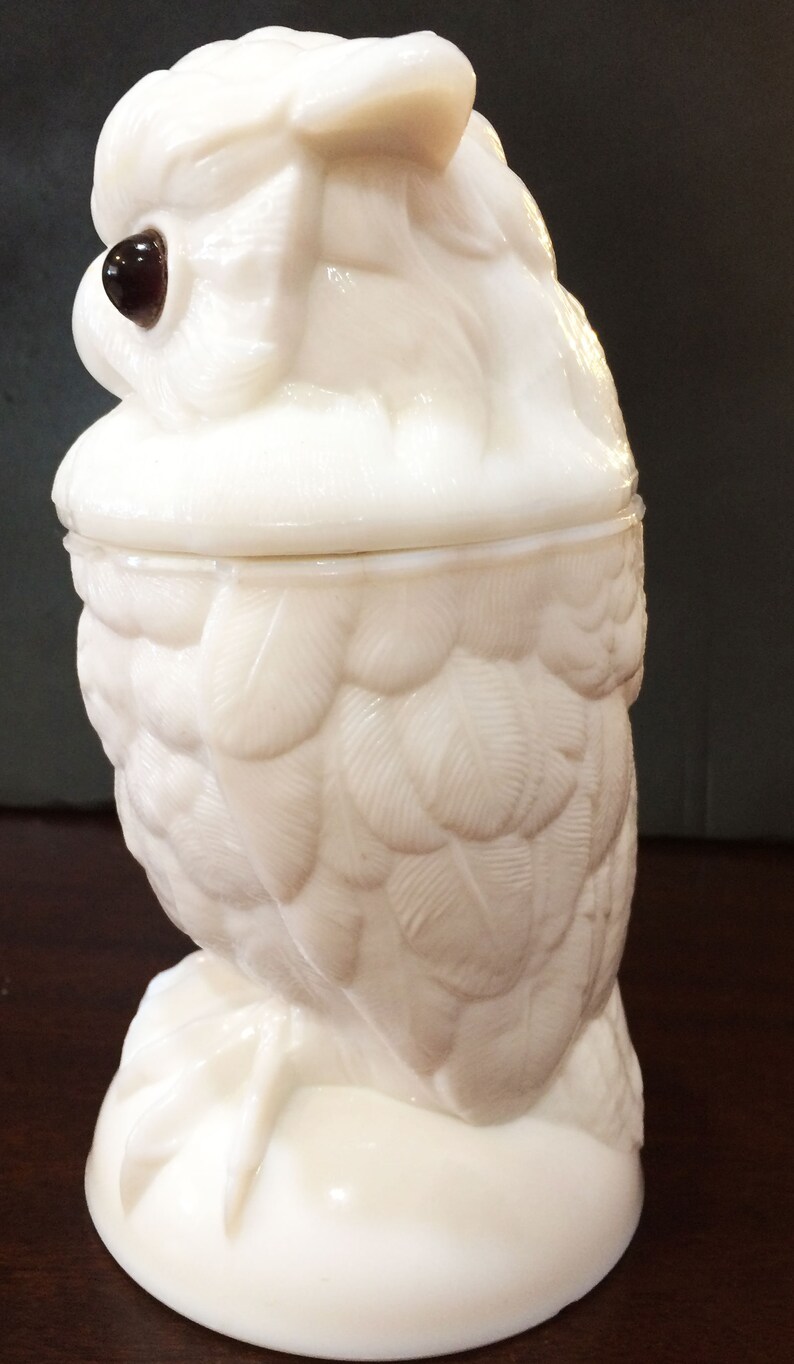 Very RARE Antique Atterbury Milk Glass Owl Toby Jar or Etsy