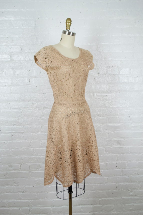 1960s ribbon lace dress . 50s style vintage open … - image 3