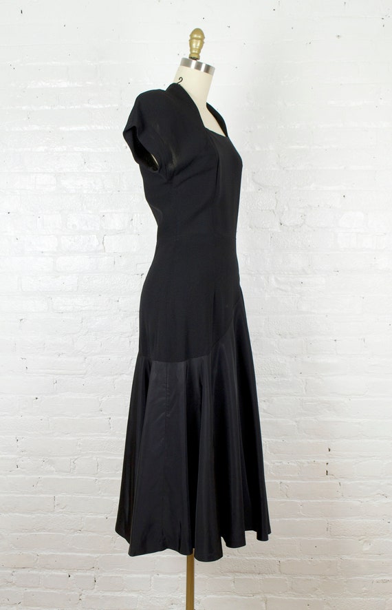 1940s black evening gown . Vintage 40s long cockt… - image 2