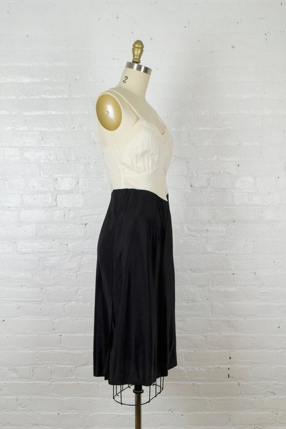 1950s lingerie dress slip . black and white pin up li… Gem
