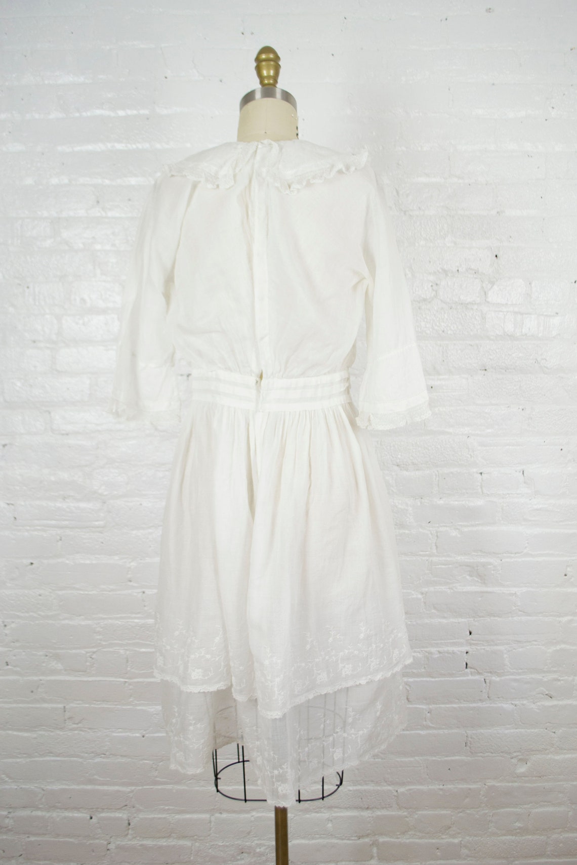 Edwardian tunic dress . 1900-1920s antique white sheer cotton | Etsy