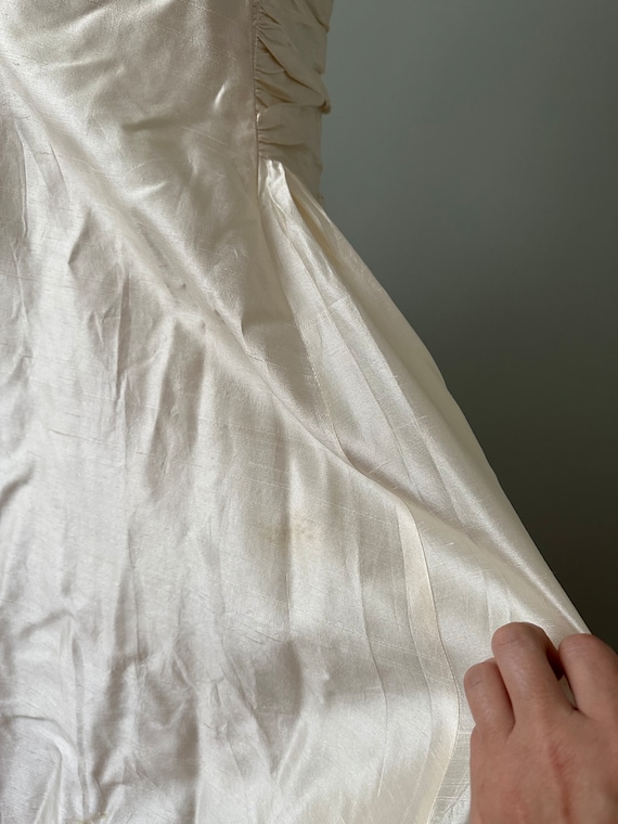Filipa 1950s ivory shantung tea length gown . vin… - image 9