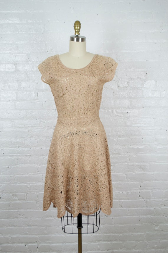 1960s ribbon lace dress . 50s style vintage open … - image 2
