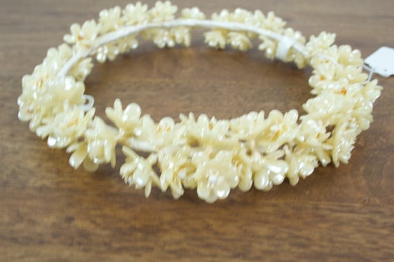 antique 1930s wax flower wreath crown headpiece - image 2