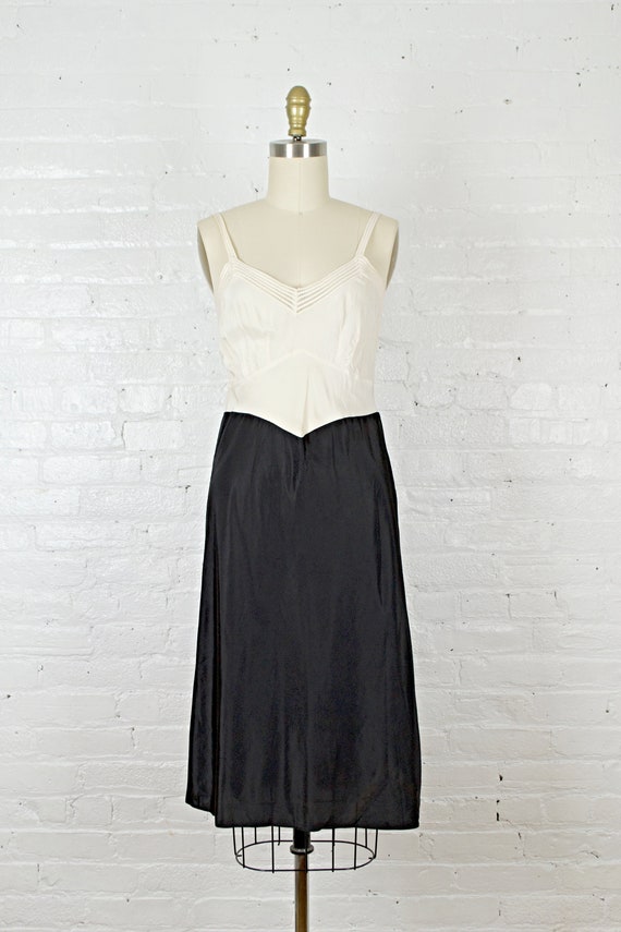 1950s lingerie dress slip . black and white pin up li… Gem